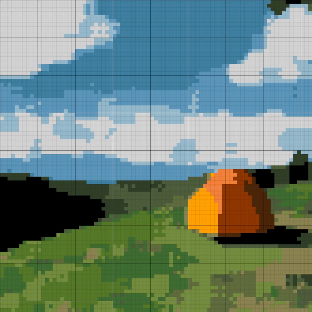 Camping Tent cross-stitch pattern