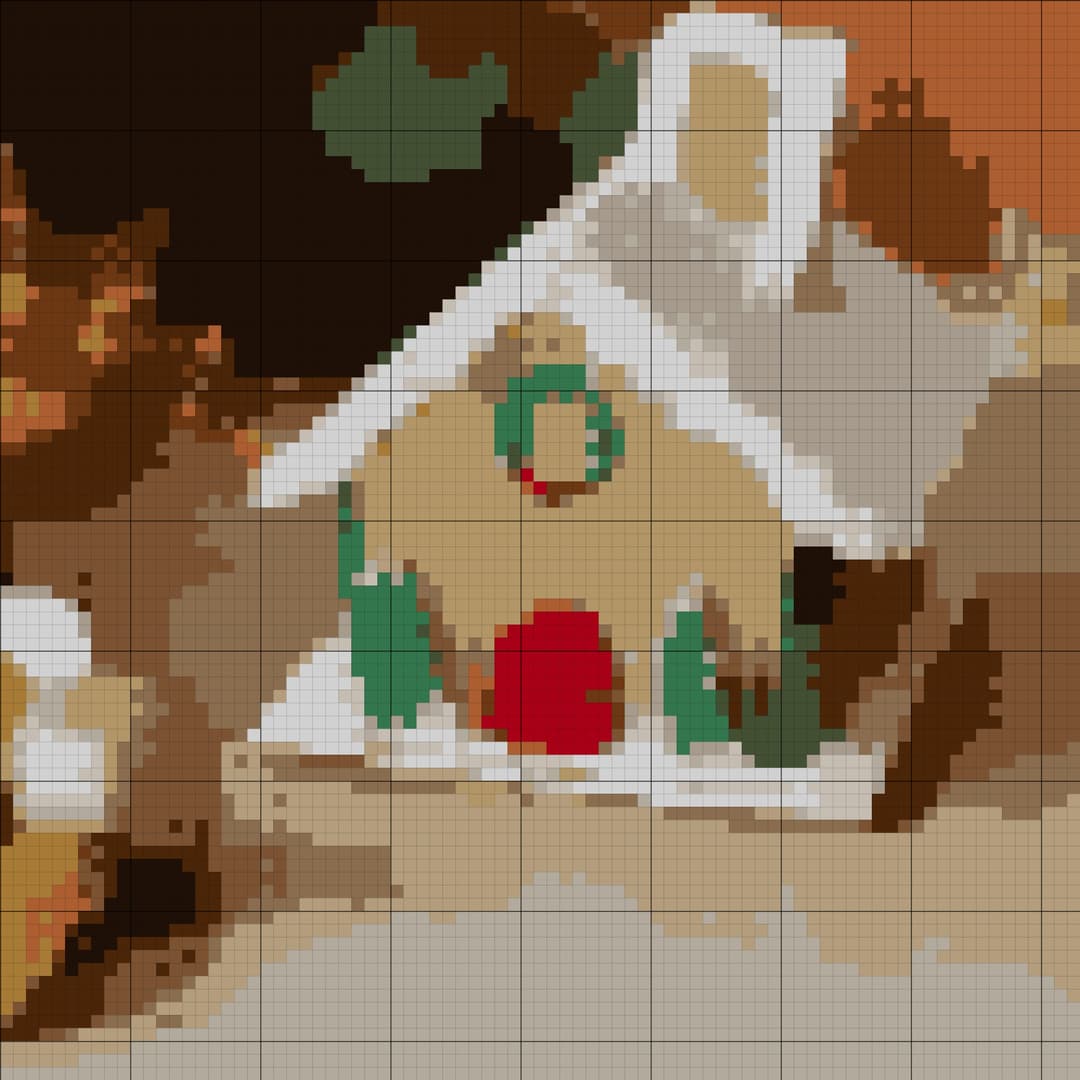 Gingerbread House cross-stitch pattern