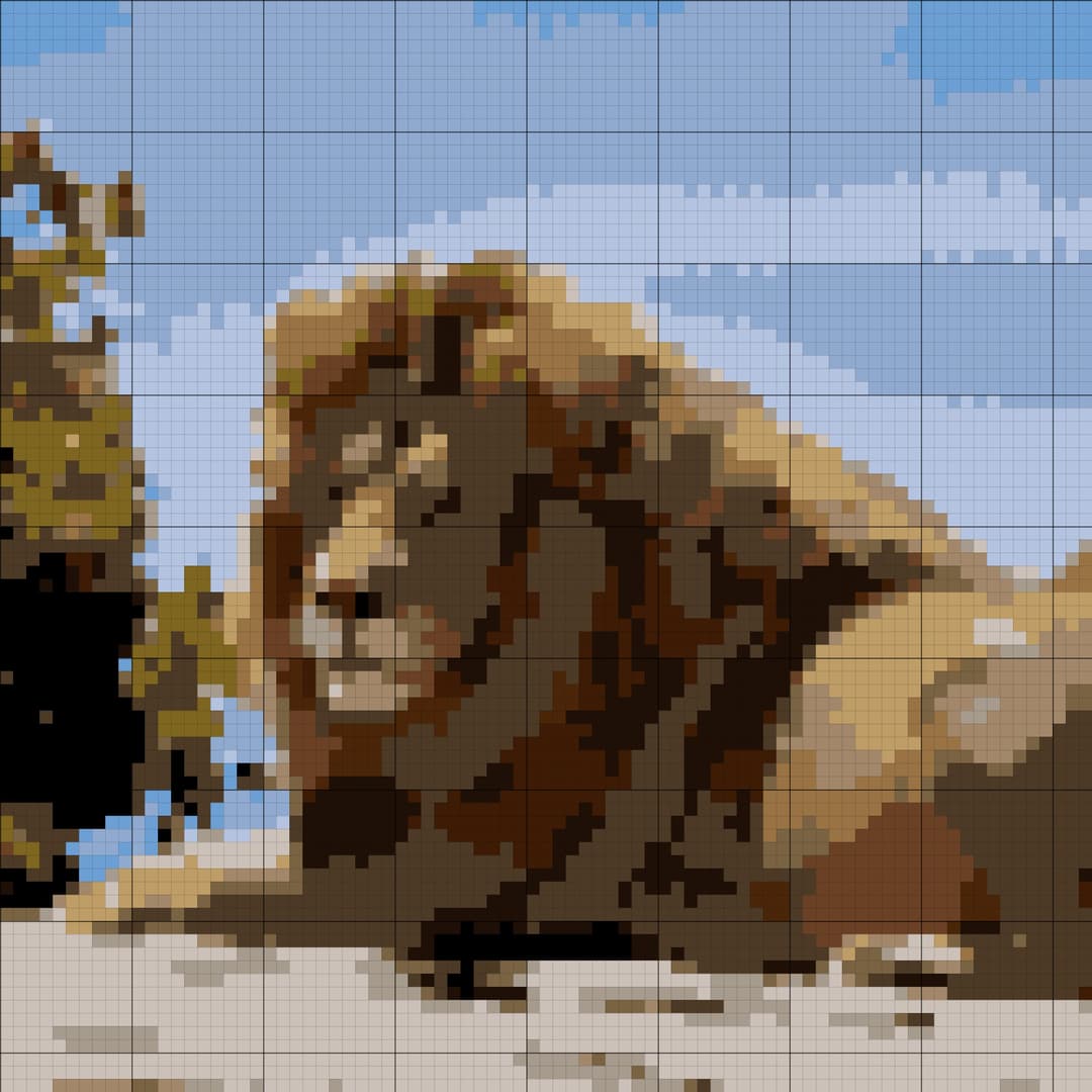Lion cross-stitch pattern