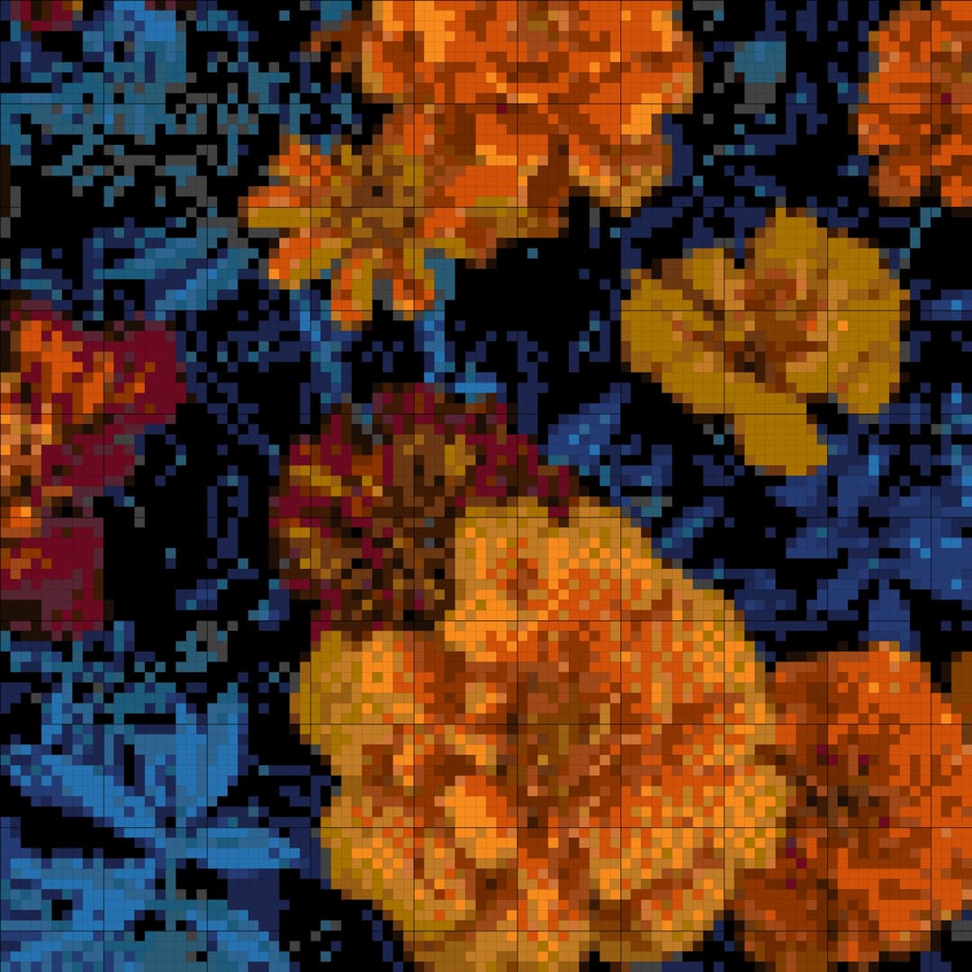 Orange Marigold cross-stitch pattern