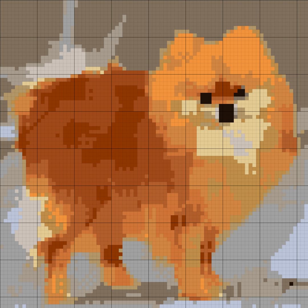 Pomeranian cross-stitch pattern