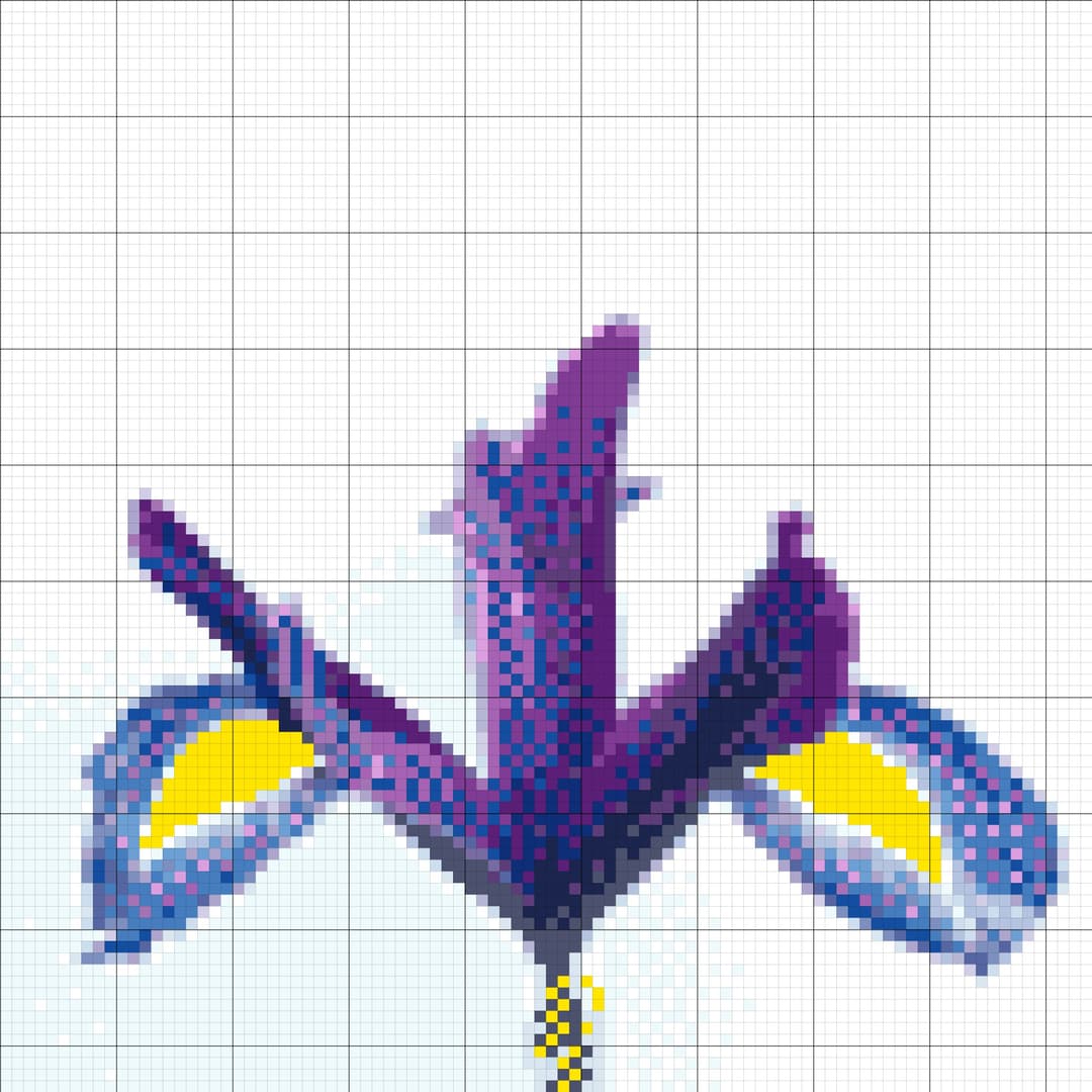 Purple Iris cross-stitch pattern