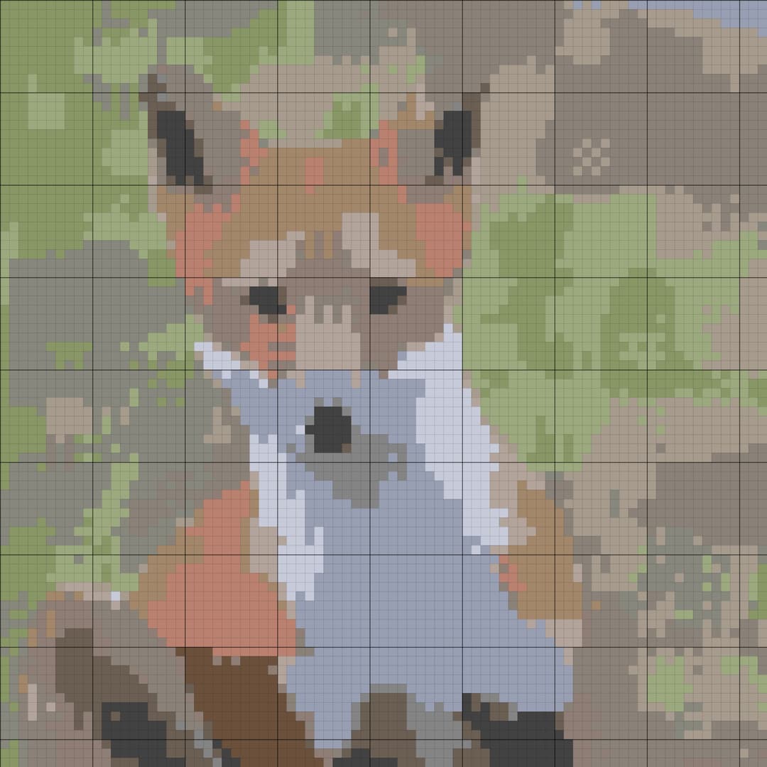 Red Fox cross-stitch pattern
