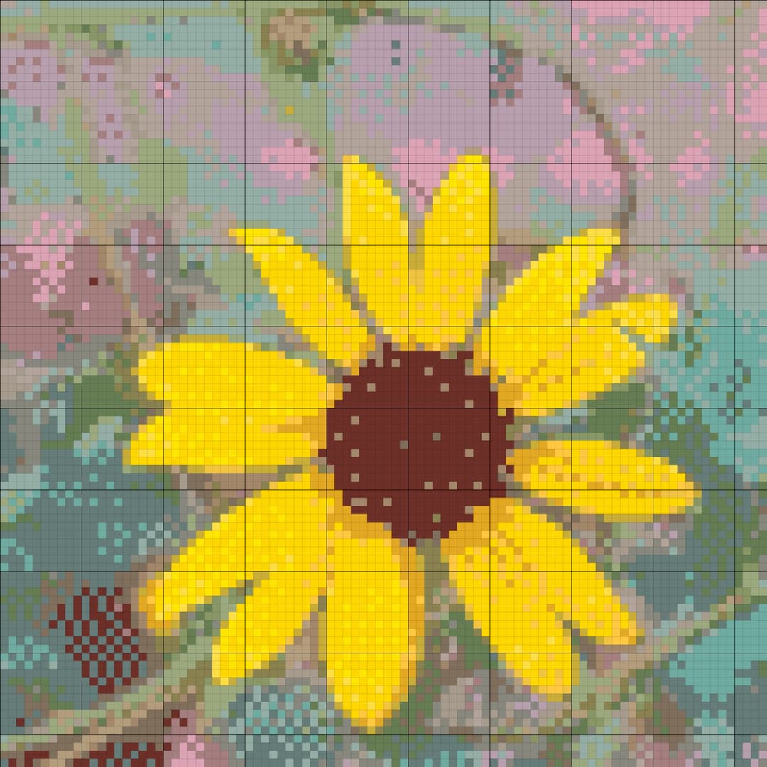 Sunflower cross-stitch pattern