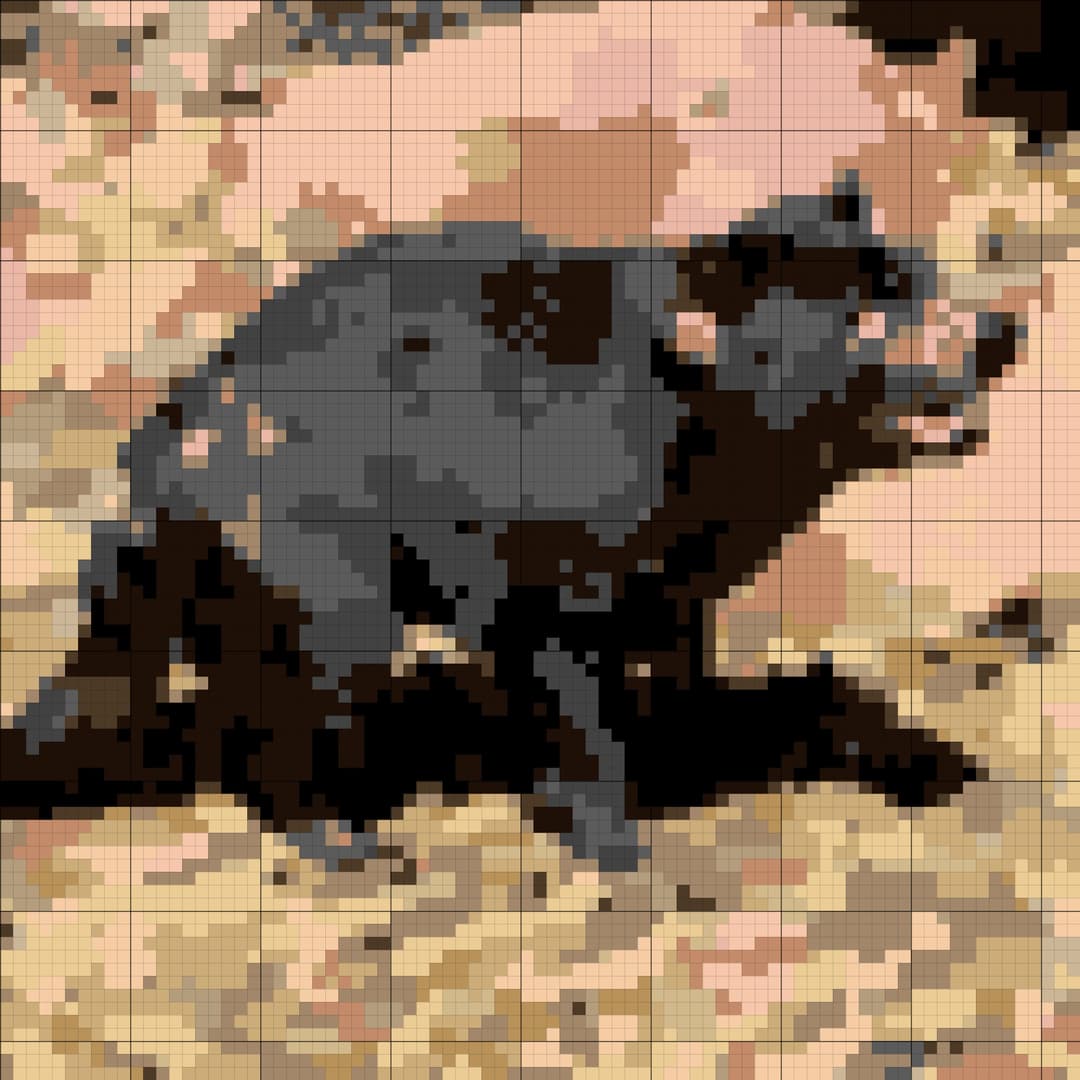 Tasmanian Devil cross-stitch pattern