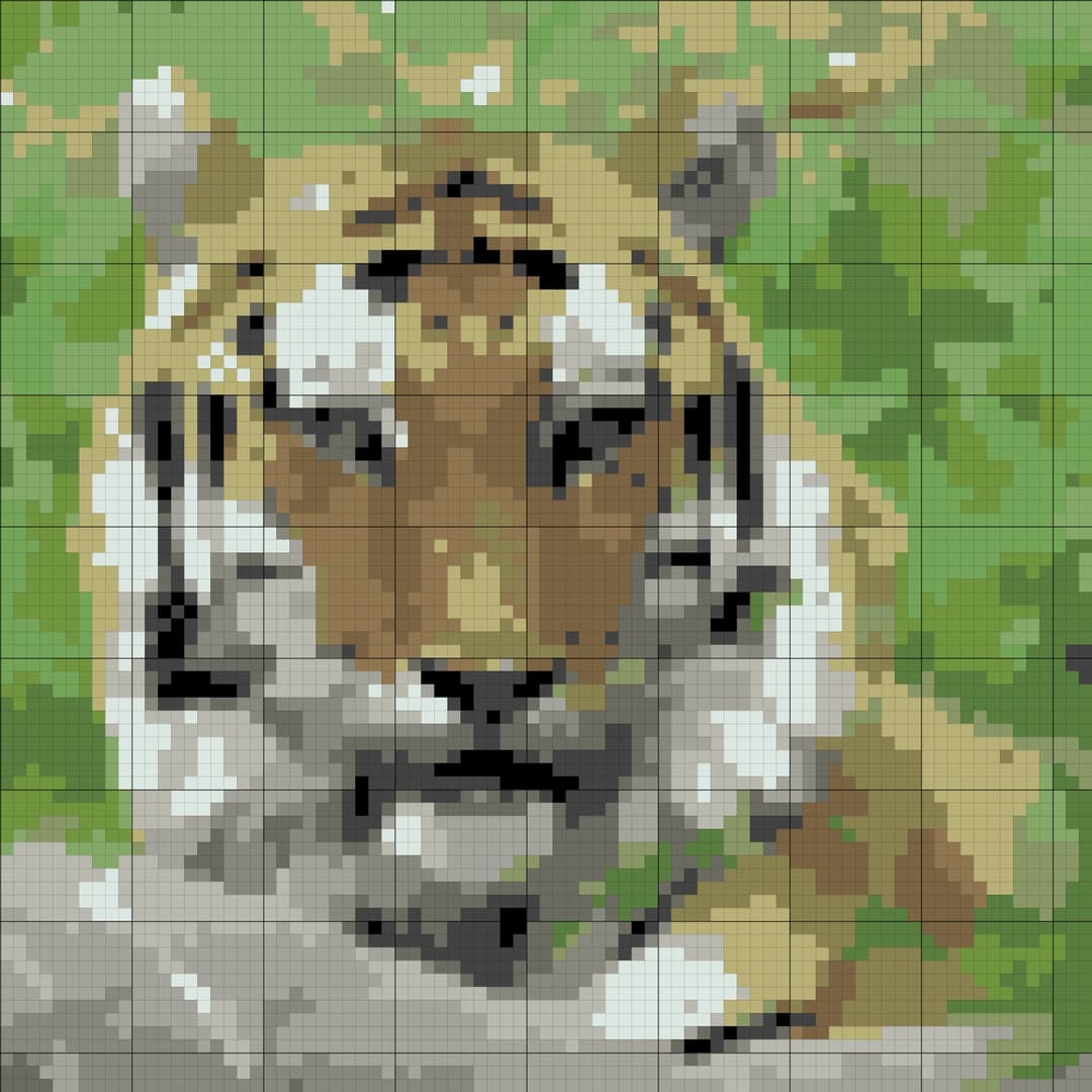 Tiger cross-stitch pattern