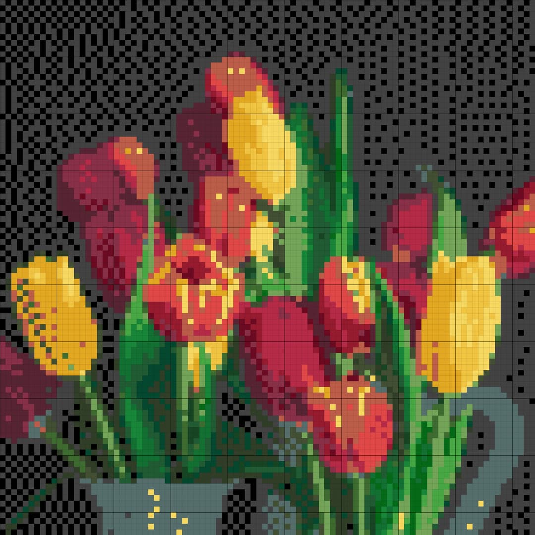 Tulip Bouquet cross-stitch pattern