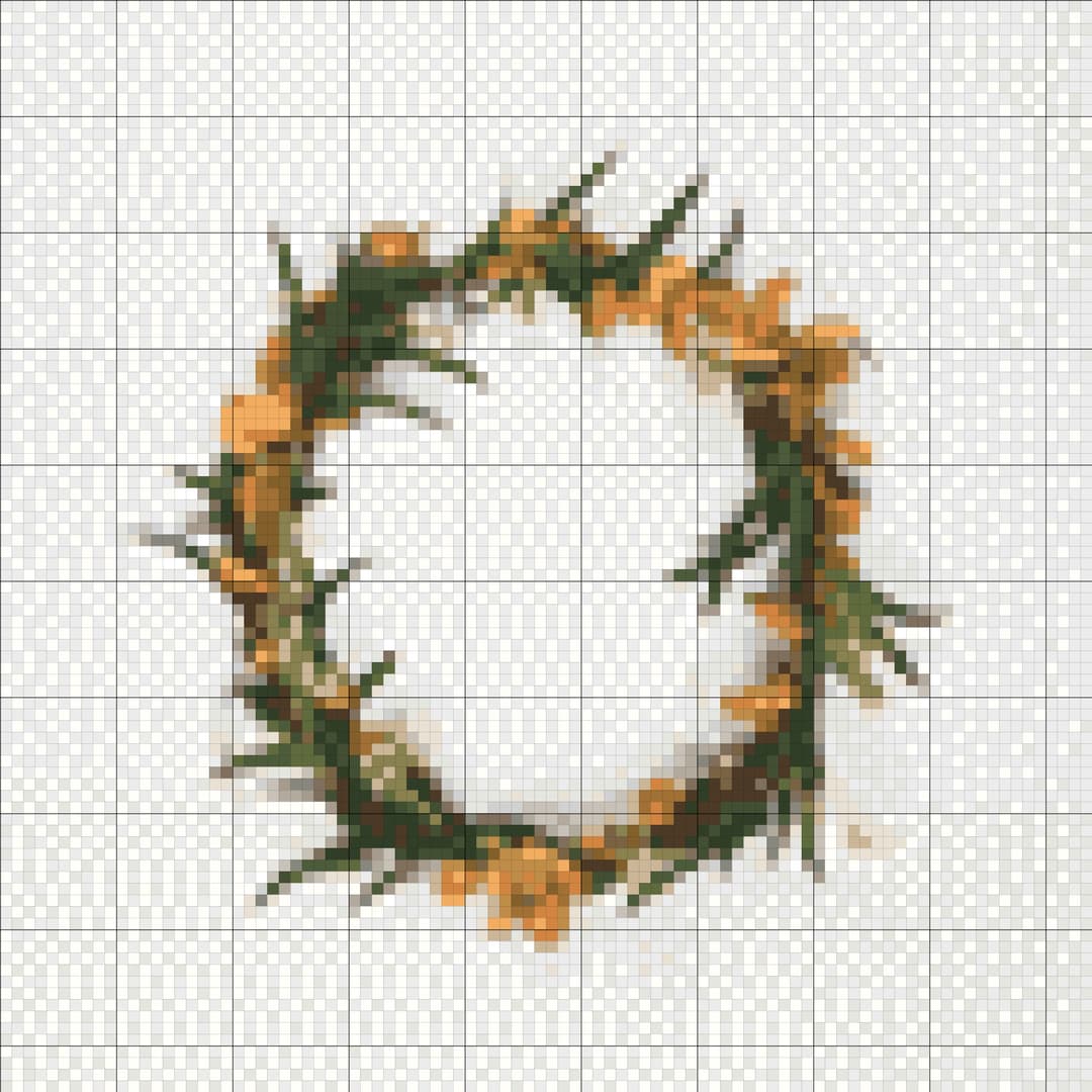 Wildflower Wreath cross-stitch pattern