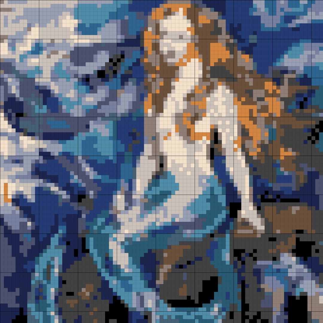 Mermaid cross-stitch pattern