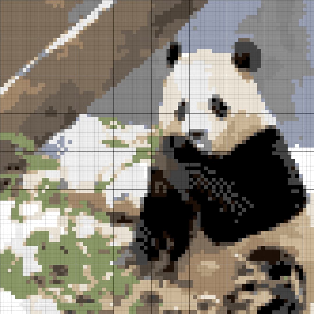 Panda cross-stitch pattern