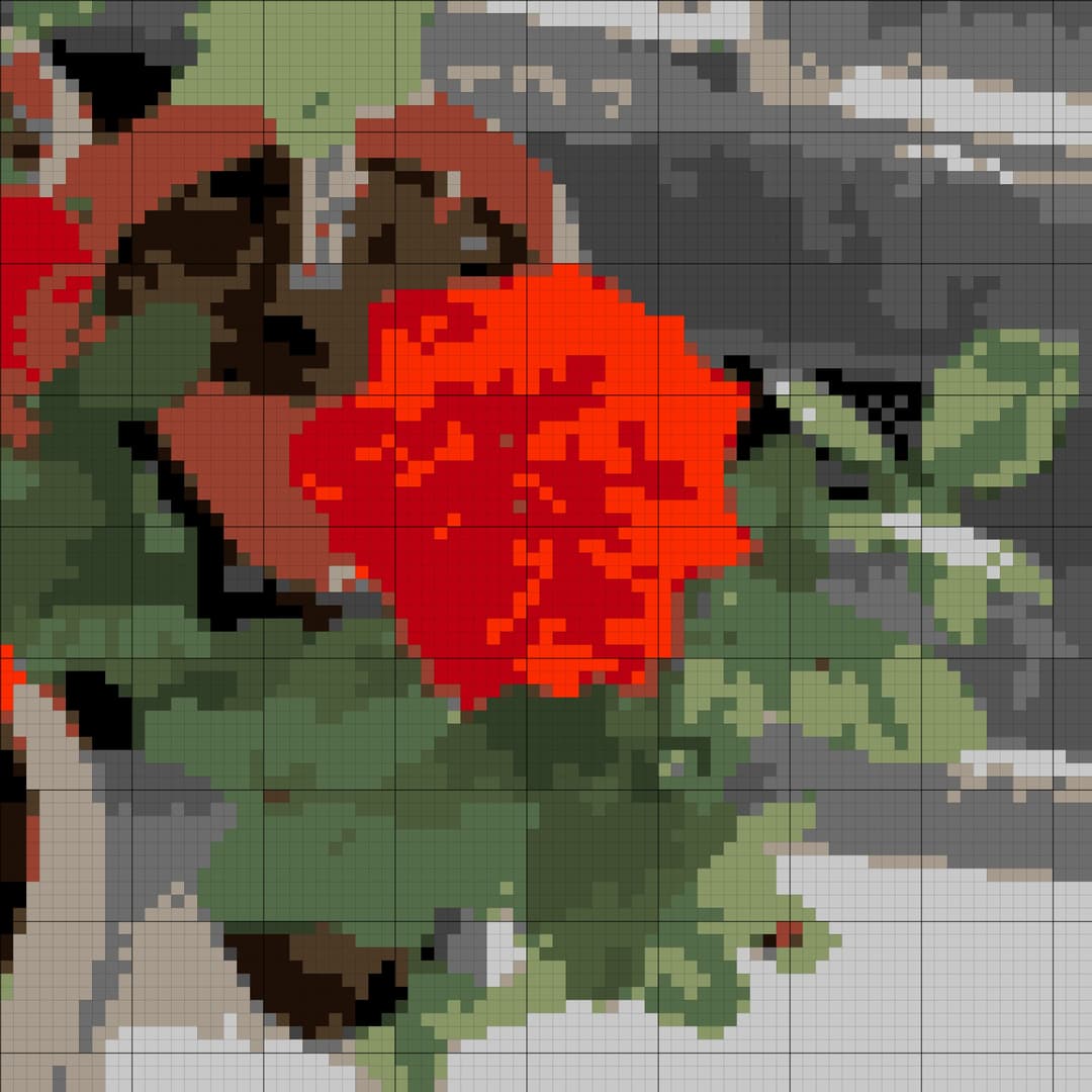 Rose cross-stitch pattern
