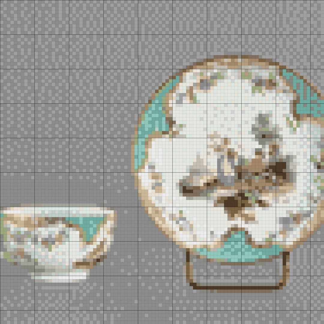 Vintage Teacup cross-stitch pattern