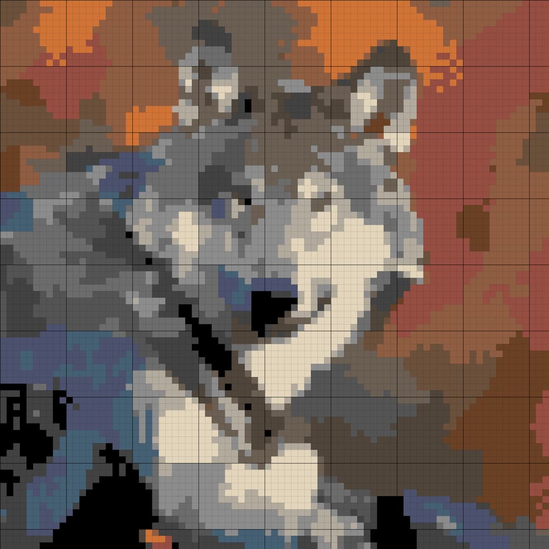 Wolf cross-stitch pattern